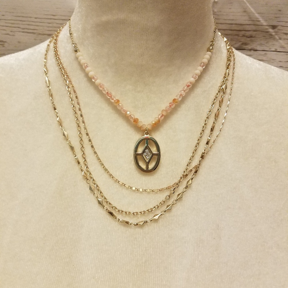 White House Black Market Convertible Necklace Gold